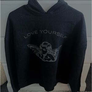 Edikted rhinestone “Love Yourself” angel hoodie